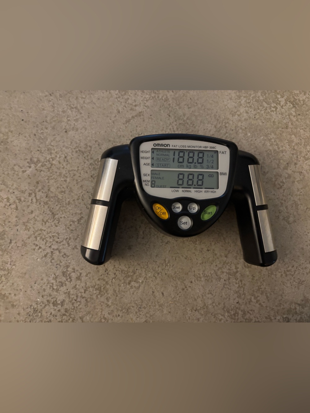 OMRON Black and Silver Handheld Body Fat Monitor